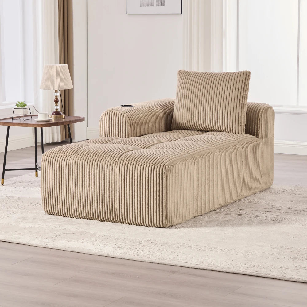 Compact Sofa Soft, Modular Sofa with Side Pocket and Beverage Holder, High Quality Comfort for Long Sitting, Incl. Pillows