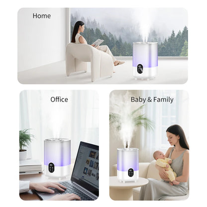 4L Air Humidifier Portable Small Aroma Diffuser 2 Spray Ports Large Capacity usb umidificador Home UV sterilization Humidifier