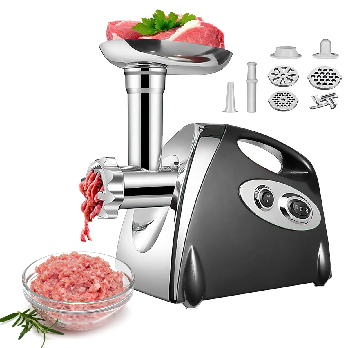 2800W Electric Meat Grinders Food Crusher With 3 Steel Cutting Plates Multifunctional Vegetable Slicer Kitchen Appliances