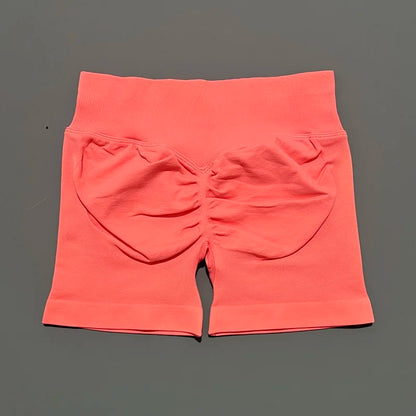 HISTELLO Women Sports Impact Shorts Seamless Low Waist Scrunch Bum Butt Lifting Stretch Gym Yoga Workout Fitness Short Leggings