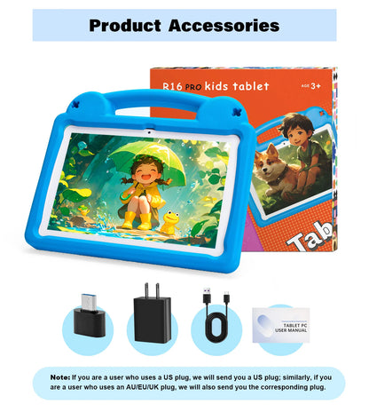 Paitanry 10.1 Inch Kids Tablet 8GB(4+4 Expand) RAM 64GB ROM CPU A523 2.0GHZ 5000Mah Octa-Core Learning Education Children Tablet