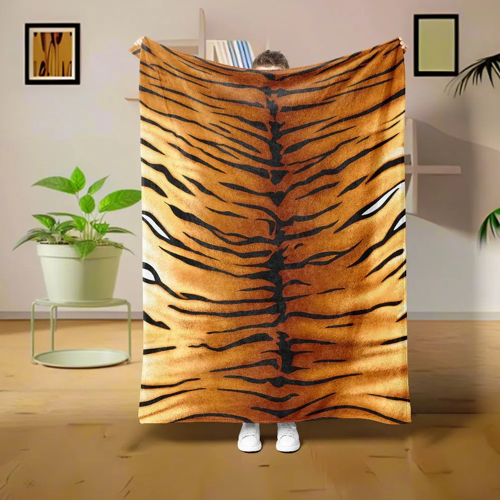 Hot Pattern Flannel Blanket Cow Zebra Tigger Giraffe Throw Home Sofa Lunch Break Blankets Children Student Nap Gifts