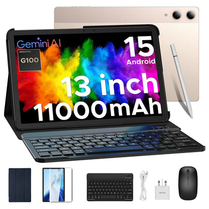 DOOGEE Tab E3 Pro 2 in 1 Tablet PC Gemini AI 13'' IPS Display 8GB 256GB 11000mAh Battery Android 15 High Quality Quad Speakers