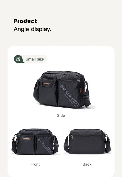 VOLUNTEER Messenger Crossbody Bags for Men Oxford Side Letter Print Fashion Light Weight Protable Versatile Shoulder Bag 1802-18