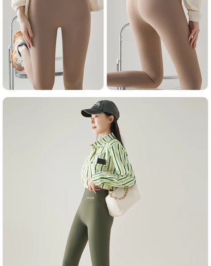 Naked Feeling Yoga Leggings Summer Thin High Waisted Hip Lifting Fitness Leggings Running Cycling Sports Pants Woman Clothing