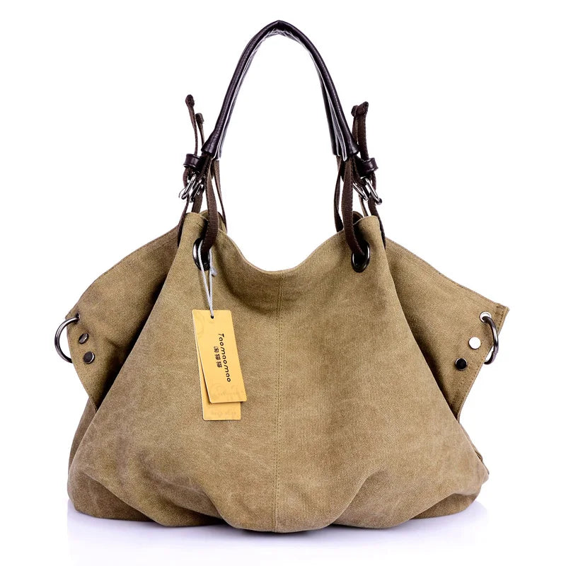 Casual Women Canvas Shoulder Bag Travel Messenger Bag Large Capacity Tote Top-handle Bag Women Crossbody Bags Sac A Mains Femme