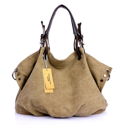 Casual Women Canvas Shoulder Bag Travel Messenger Bag Large Capacity Tote Top-handle Bag Women Crossbody Bags Sac A Mains Femme