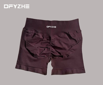 DFYZHE 4.5-inch yoga gym shorts, waist cinching and hip lifting shorts, seamless yoga shorts
