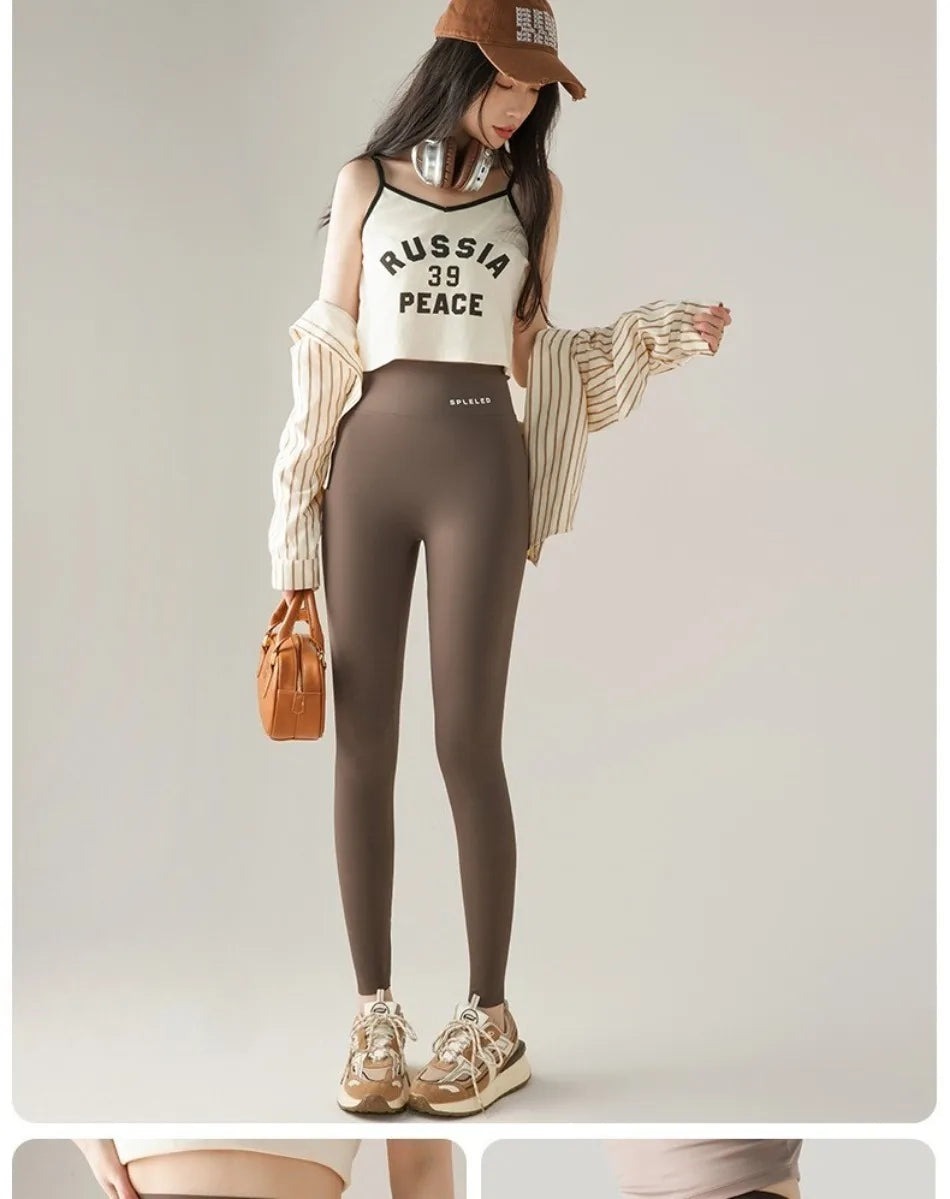 Naked Feeling Yoga Leggings Summer Thin High Waisted Hip Lifting Fitness Leggings Running Cycling Sports Pants Woman Clothing