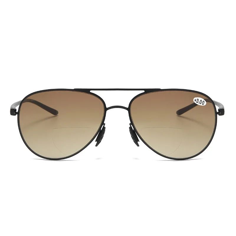 Double-light Reading Glasses Blue Light Blocking Aviator Eyeglasses Ultraviolet Resistance Women Ultra Light Fashion Eyewear