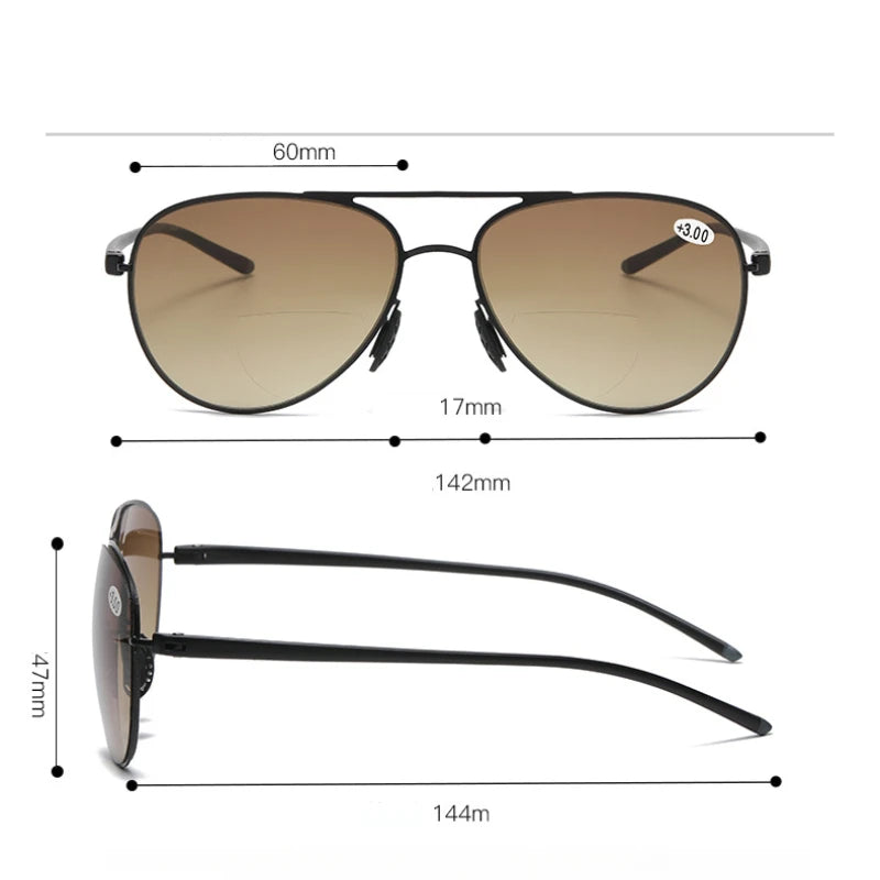 Double-light Reading Glasses Blue Light Blocking Aviator Eyeglasses Ultraviolet Resistance Women Ultra Light Fashion Eyewear