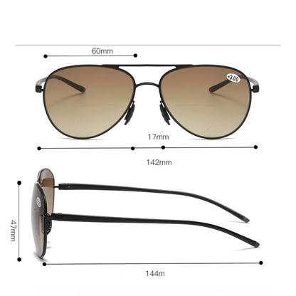 Double-light Reading Glasses Blue Light Blocking Aviator Eyeglasses Ultraviolet Resistance Women Ultra Light Fashion Eyewear