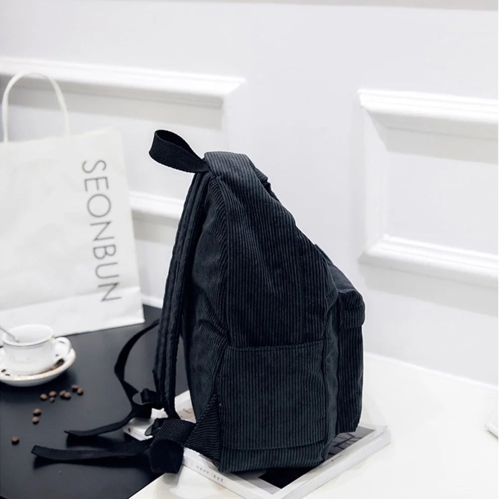 MARKROYAL Pure Color Corduroy Backpack Fashion Women School Backpack Women Backpack Teenger Girl School Bags Female Bagpack