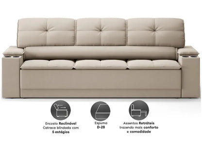 3-Seater Retractable Reclining Velosuede Sofa up Next Sofas