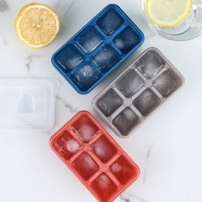 Easy to Disassemble Square Ice Cube Tray Ice Cream Mold for Household Kitchen Tools, Silicone Ice Cube with Detachable Lid