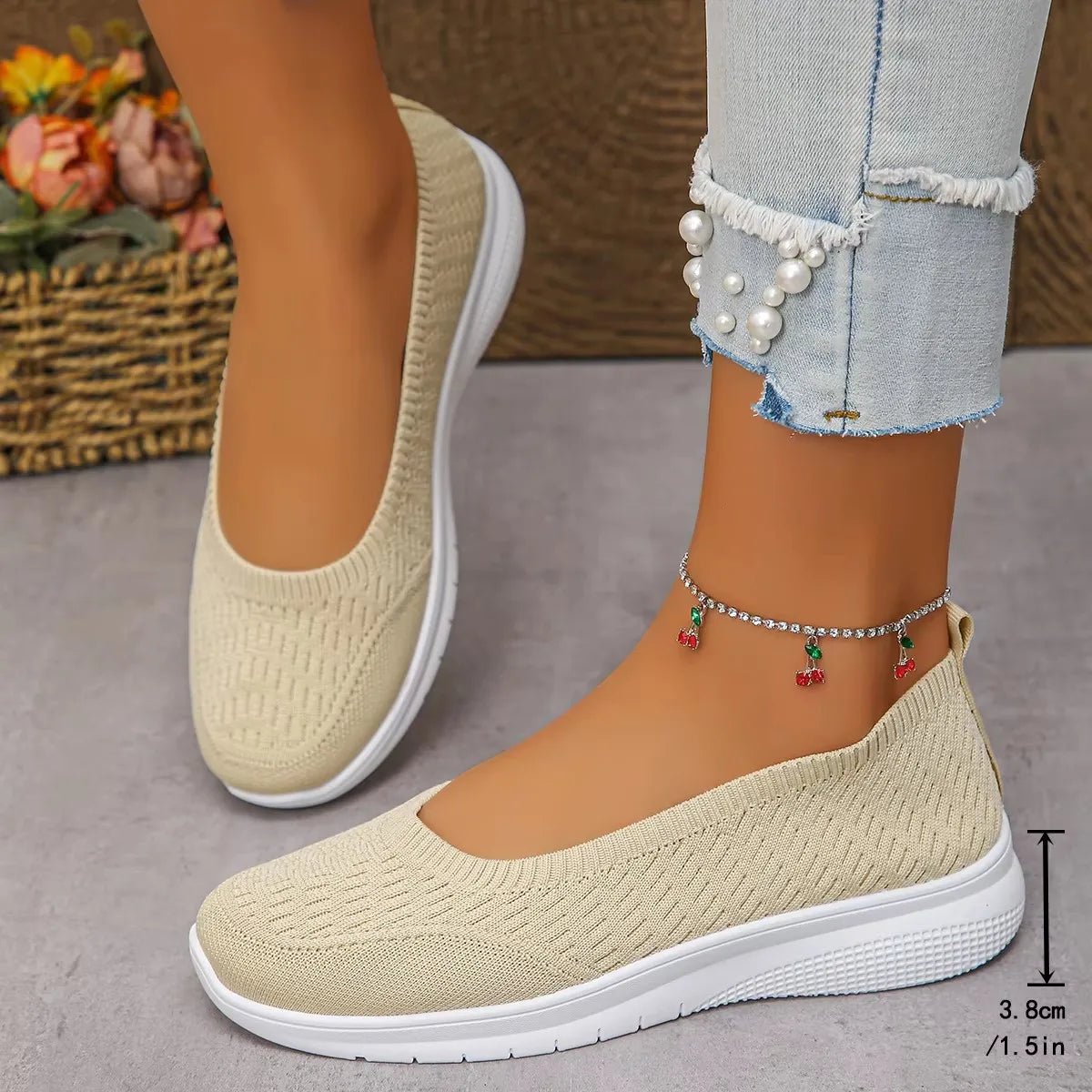 Women's Shoes 2026 Women's Round Toe Flat Shoes Soft-soled Breathable Lightweight Net Shoes Sports Walking Shoes Women 522