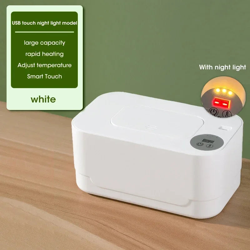 Portable Baby Wipe Warmer 2-in-1 Heated Towel Dispenser with LED Display Heating Box for Home Car Travel Accessories