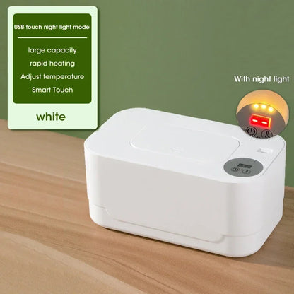 Portable Baby Wipe Warmer 2-in-1 Heated Towel Dispenser with LED Display Heating Box for Home Car Travel Accessories