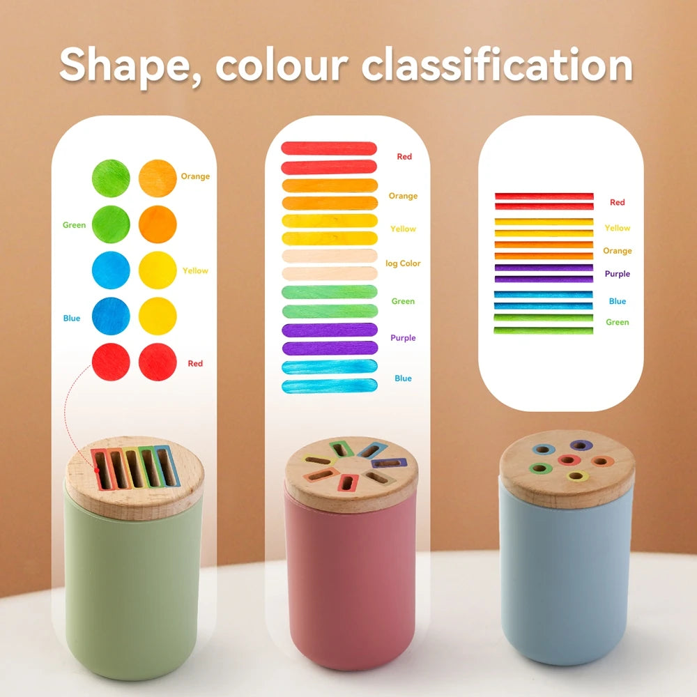 Baby Toys Montessori Silicone Educational Toys Cognitive Toys Color Matching Bucket Toddler Toys Sensor Game Baby Games 2 Years