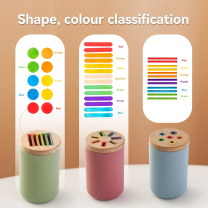 Baby Toys Montessori Silicone Educational Toys Cognitive Toys Color Matching Bucket Toddler Toys Sensor Game Baby Games 2 Years