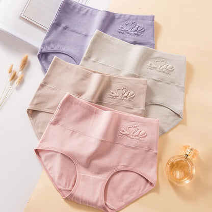 4Pcs/Set Plus Size Women Panties High Waist Body Shaper Underwear Soft Cotton Briefs Grils Panty Sexy Underpants Female Lingerie