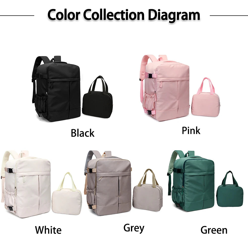 2-Piece 180 °   Full Opening Backpack & Tote Bag Set, Large Capacity Airline Approved Carry-On Luggage for Travel & Daily Use