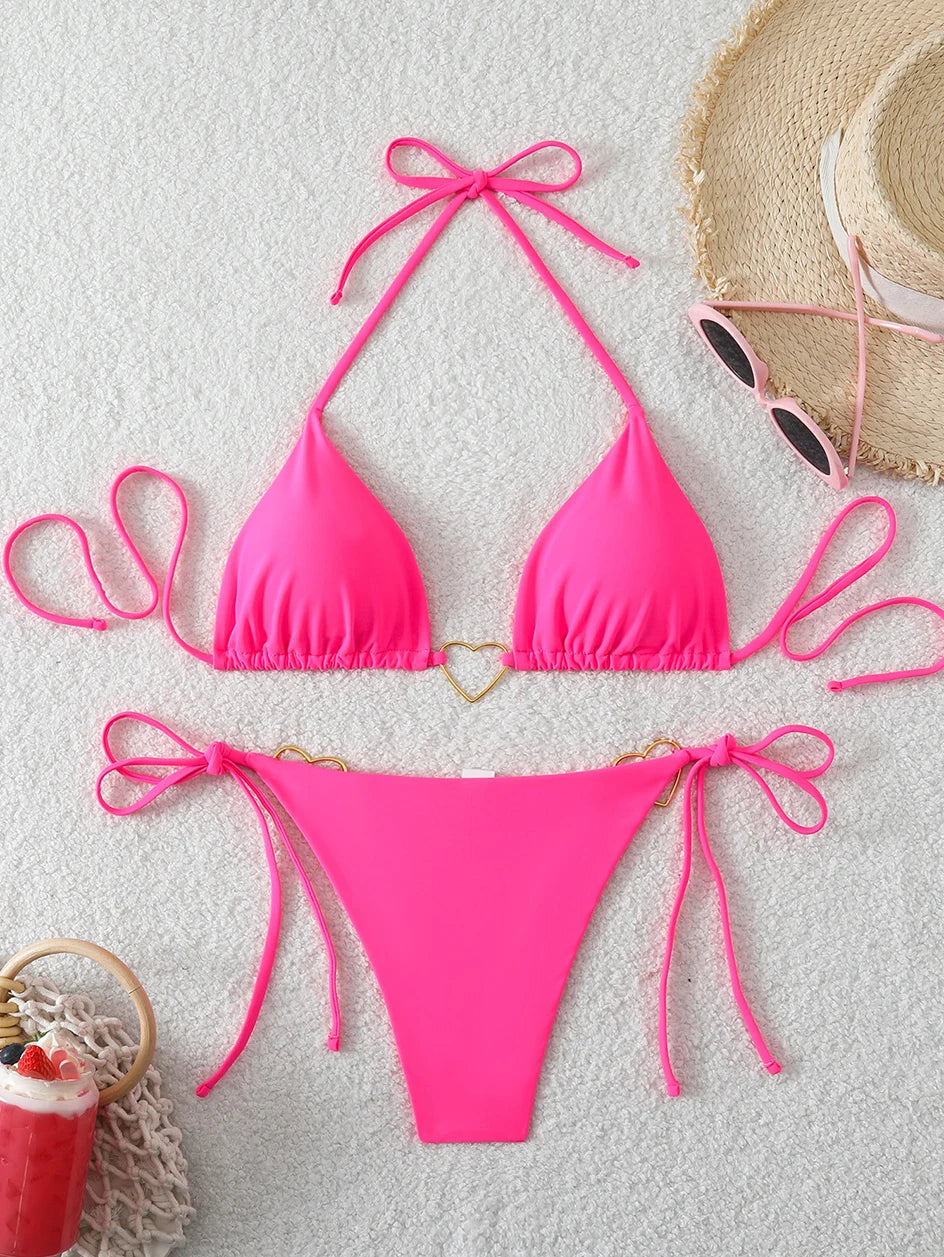 Sexy Triangle Bikini 2026 Beach Women's Swimsuit Micro Bikinis Sets Female Swimwear for Two-piece Bathing Suits Woman Beachwear