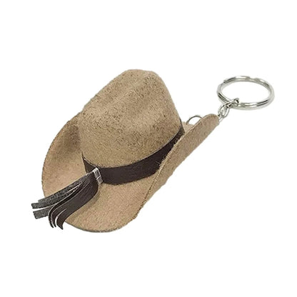 Cowboy Hat Keychain Sturdy and Fashionable Leather Cowboy Key Rings Accessory Drop Shipping