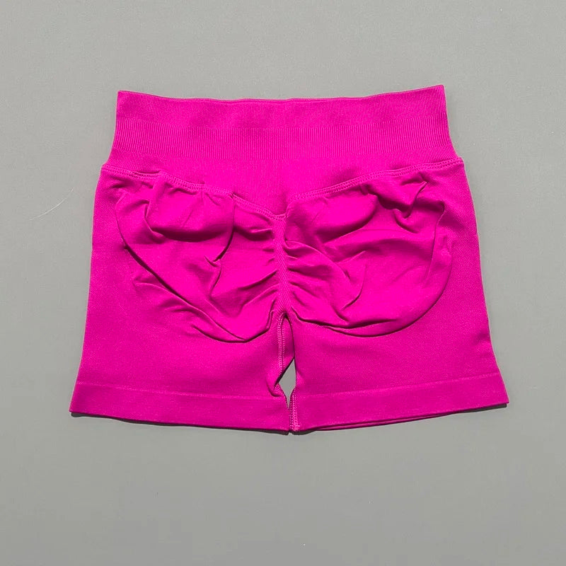 HISTELLO Women Sports Impact Shorts Seamless Low Waist Scrunch Bum Butt Lifting Stretch Gym Yoga Workout Fitness Short Leggings
