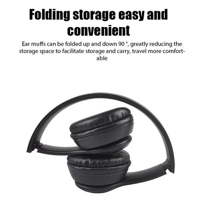 Wireless Headphone 5.3 Bluetooth-Compatible Headsets HiFi Stereo Foldable For All Smartphone with Microphone Support SD Card