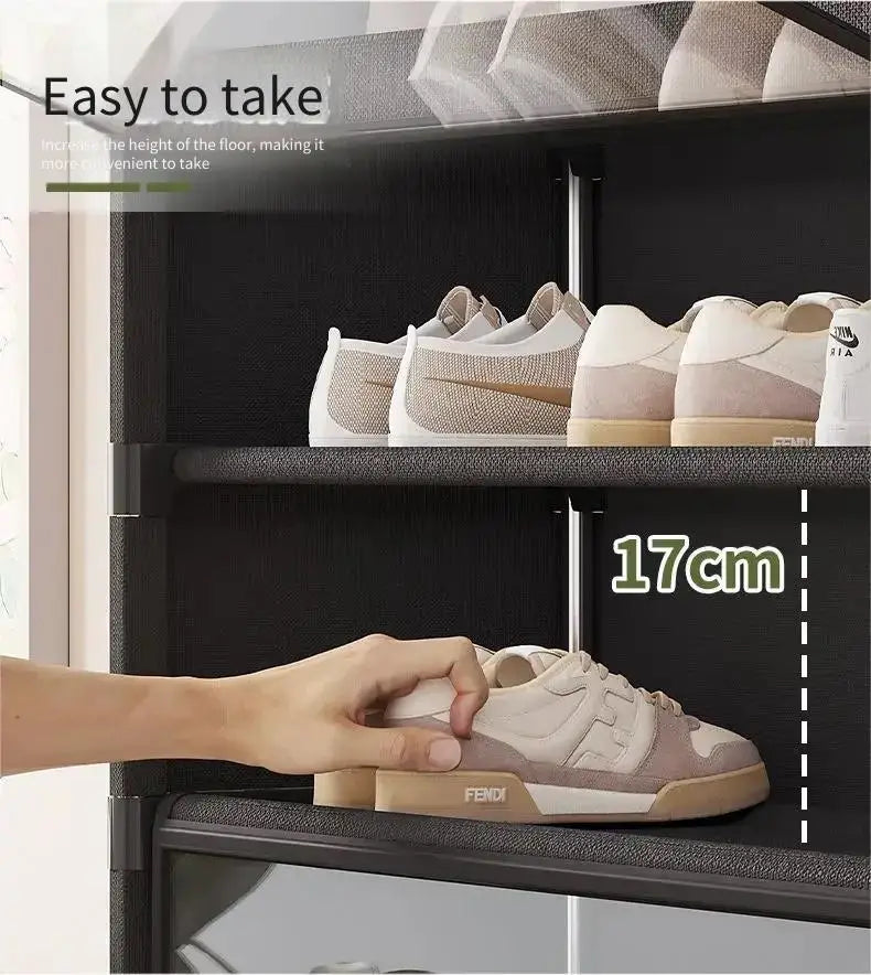 Shoe Rack Multilayer Shoe Cabinet Dustproof Transparent Design Small Spaces Spacious Storage Organizer Shelf for Shoes Storage