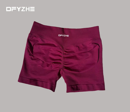 DFYZHE 4.5-inch yoga gym shorts, waist cinching and hip lifting shorts, seamless yoga shorts