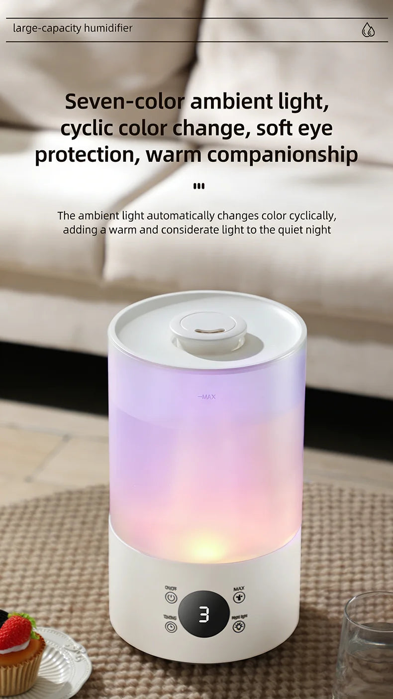 4L Large Capacity Air Humidifier with Remote Control Timer Plant Mist Aroma Diffuser for Home Office - Humidifier