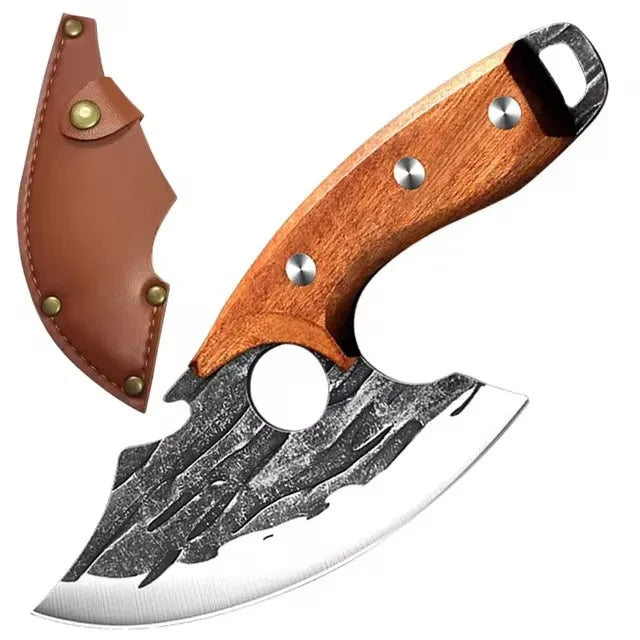 Forged Meat Cleaver Kitchen Chef Knife Fishing Boning Fruit Cutting Knife BBQ Butcher Portable Utility Knife Can Opener