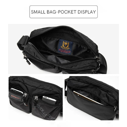 VOLUNTEER Messenger Crossbody Bags for Men Oxford Side Letter Print Fashion Light Weight Protable Versatile Shoulder Bag 1802-18