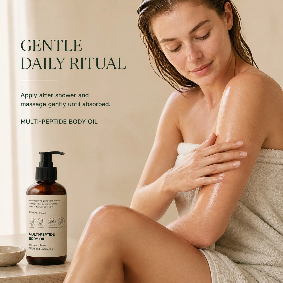 240ML Body Care Massage Oil Moisturizing Nourishing Non Greasy Fast Absorbing For All Skin Types Daily After Shower Relaxing