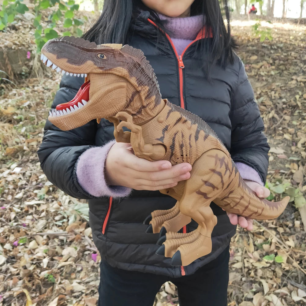 Large Size Electric Dinosaur Toy Walking with Spraying & Egg-Laying Features Sounds Lights Mechanical Movements for Kids