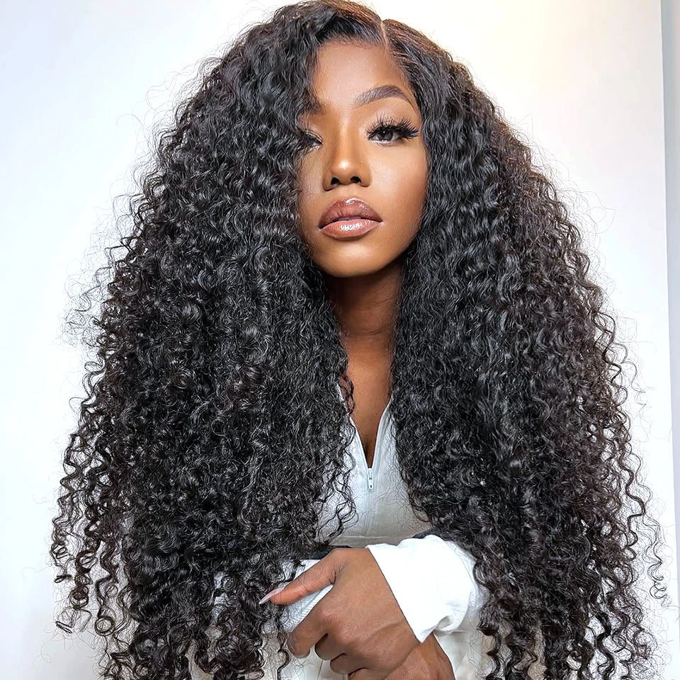 ISEE Hair Upgrade 7x5 Kinky Curly Wear And Go Glueless wigs Pre Plucked  Pre Bleached HD Lace Front Wig Pre Cut Glueless Wigs