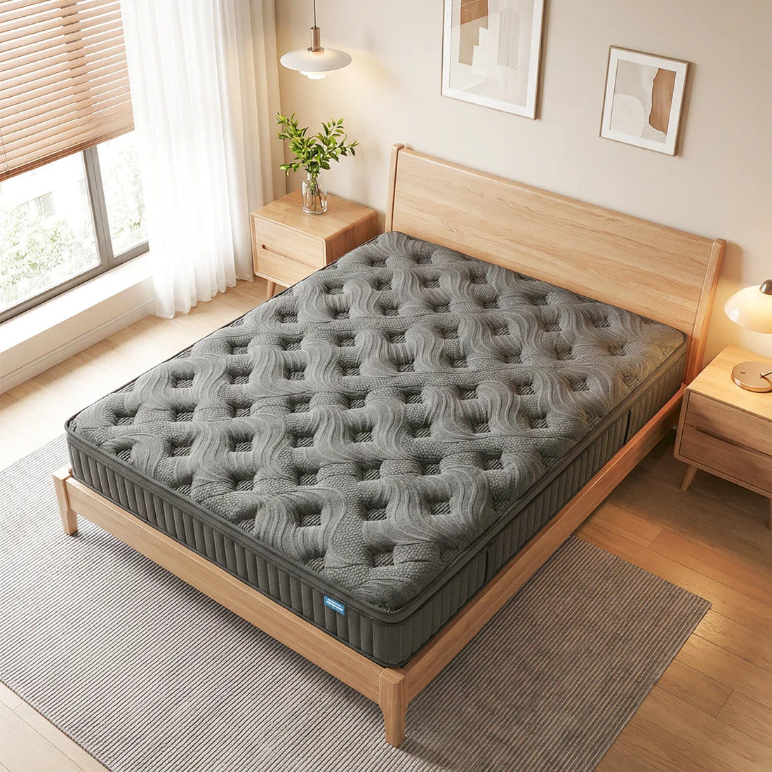 SKSBTF 7-Zone Spring Mattress 90/140/160x200 Cm Cold Foam Height 25 Cm with H3 Hardness, Edge Reinforcement Breathability