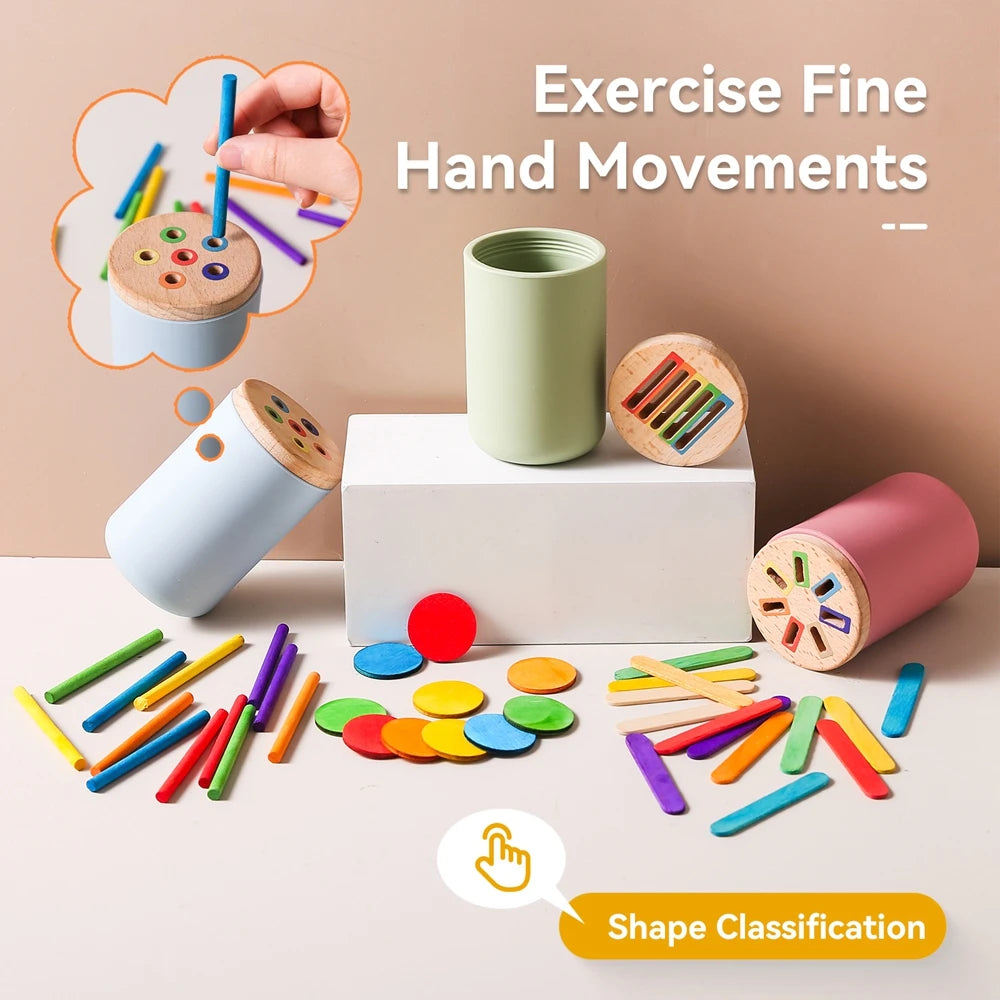 Baby Toys Montessori Silicone Educational Toys Cognitive Toys Color Matching Bucket Toddler Toys Sensor Game Baby Games 2 Years