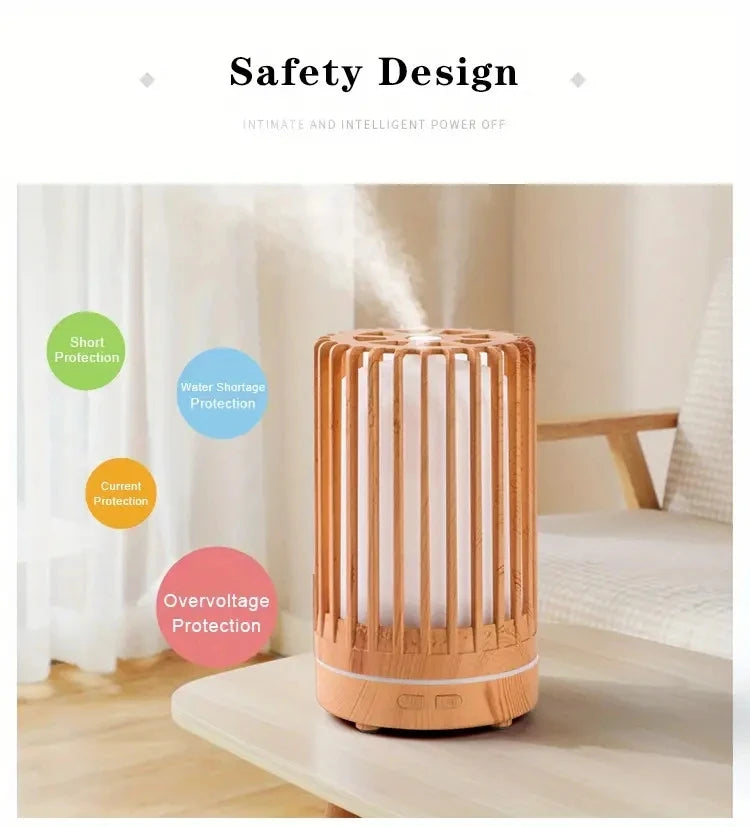 Air Humidifier Aromatherapy Machine Bird Cage Ultrasonic USB Humidifier, Essential Oil Diffuser With Colorful Night Lights