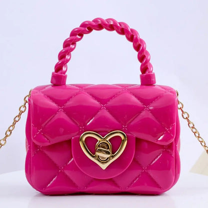 Fashion Kids PU Leather Crossbody Bags Girls Heart Shoulder Bags Children Mini Coin Purses Jelly Bag Kids Handbag Gifts