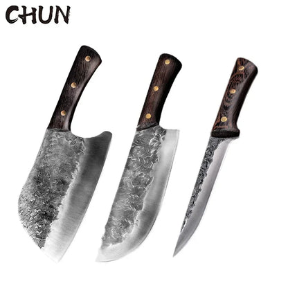 5CR15 Handmade Chopping Cleaver Butcher Knife High Carbon Steel Kitchen Chef Knife Sets Forged Blade Cooking Knives Set Cleaver