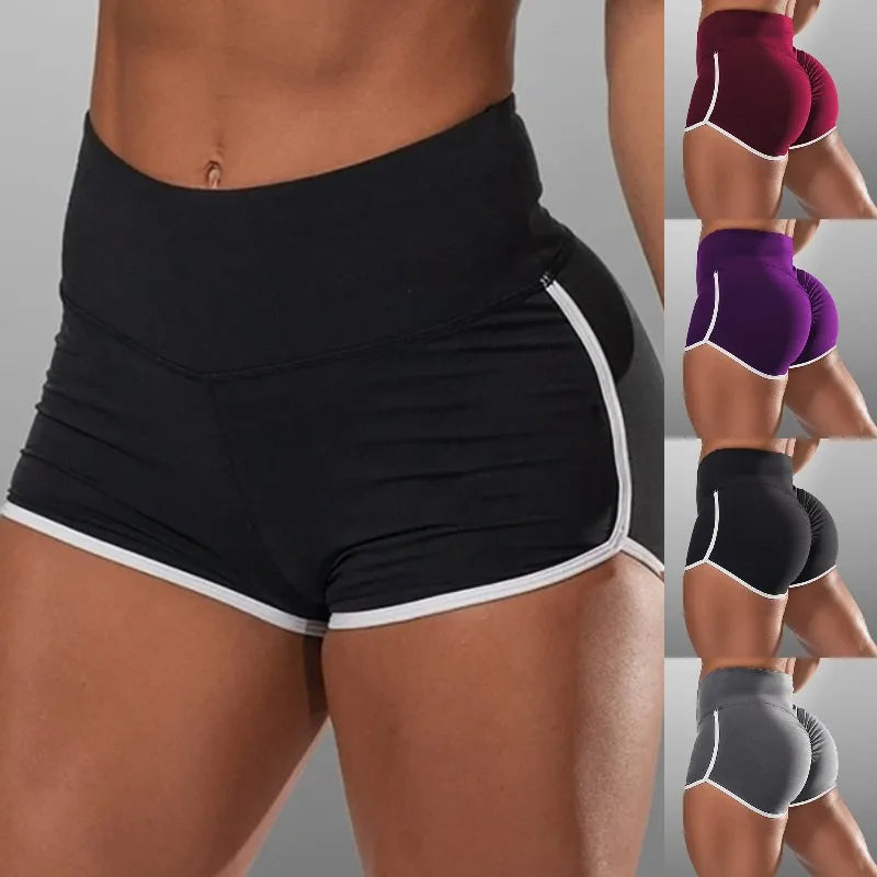 Low Waist Sport Shorts For Women Summer Elasticated Fold Design Shorts Sexy Ladies Training Gym Shorts Mini Skinny Fitness Short