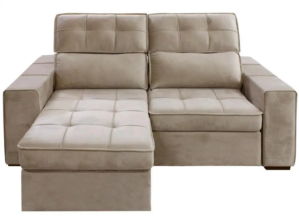 Retractable Sofa Reclining 3 Places Velvet Joly Barsa Blue Gratles