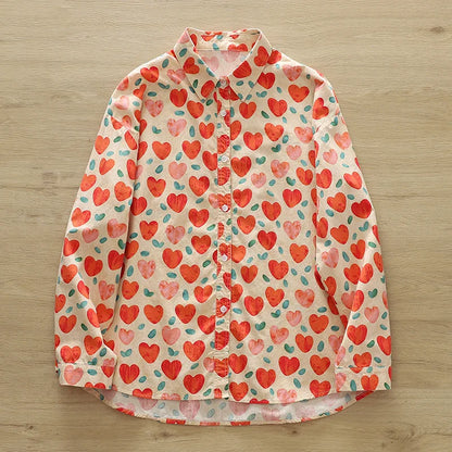 2026 Spring New Women Printed Shirts Long Sleeve Blouses Lazy Lady Tops Casual Female Clothes