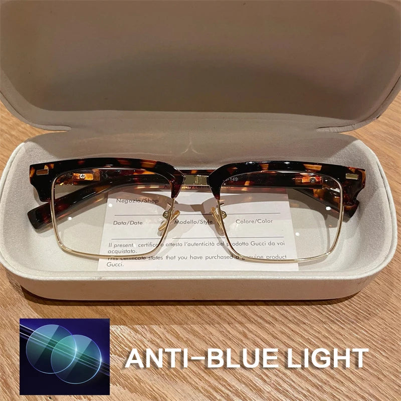 ISLINO Anti Blue Light Reading Glasses Women Square Fashion Photochromic Prescription Glasses Men Myopia Hyperopia Eyewear