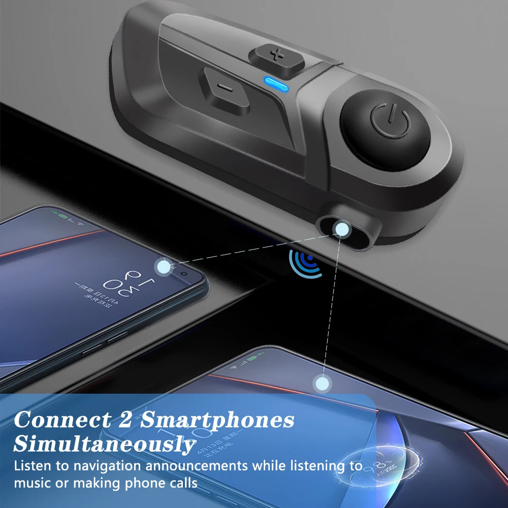 Bluetooth 5.3 Motorcycle Helmet Headset, Waterproof Wireless Earphones With Hands-Free Calls helmet installation view
