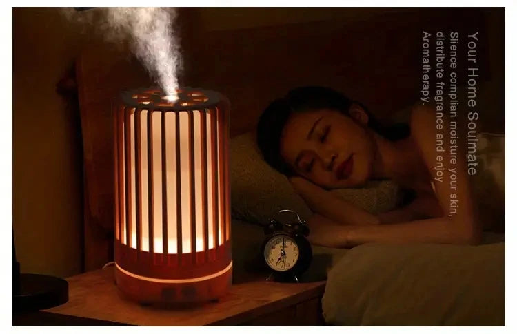 Air Humidifier Aromatherapy Machine Bird Cage Ultrasonic USB Humidifier, Essential Oil Diffuser With Colorful Night Lights