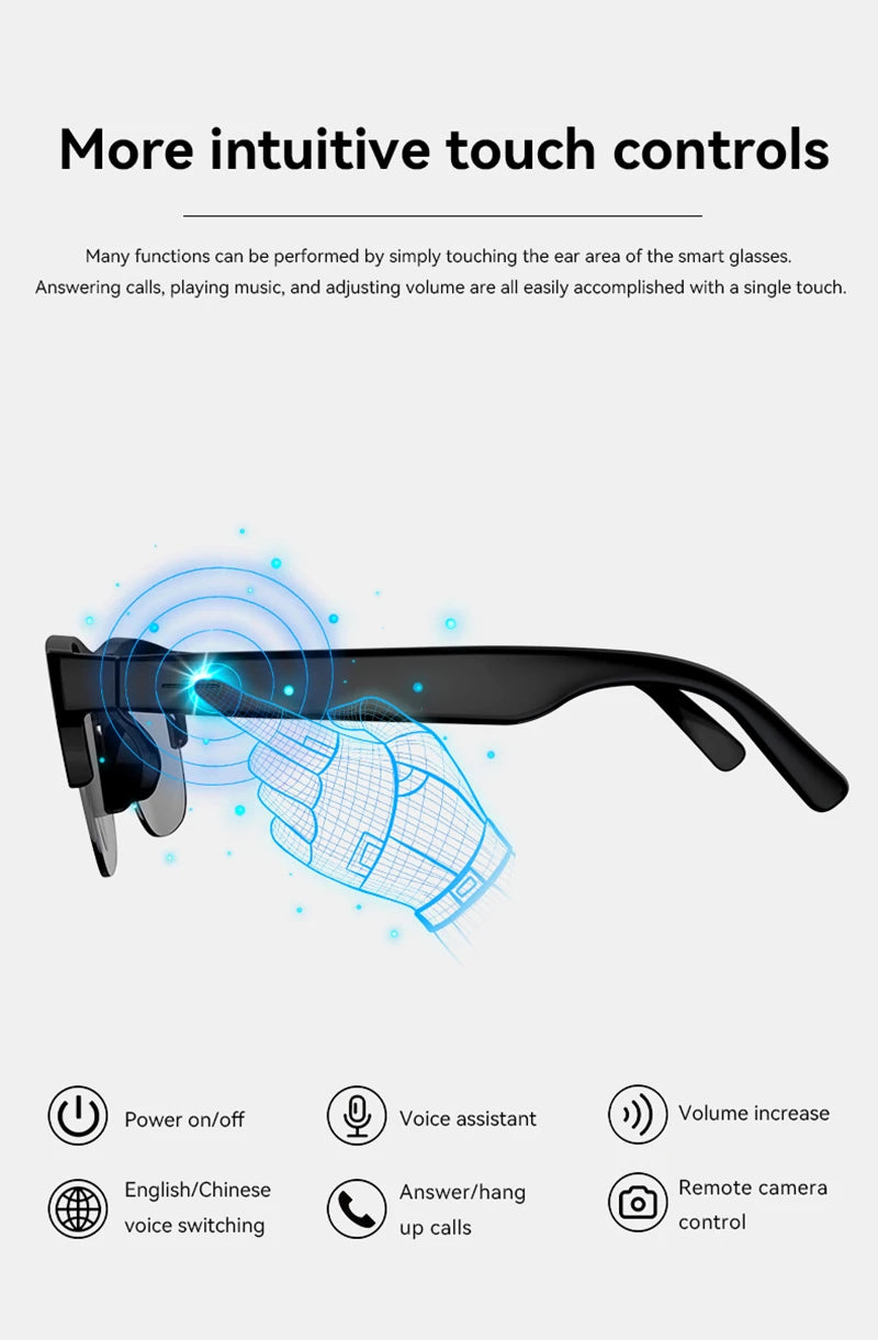 Lenovo AI Smart Glasses AI Translation HD Hands-Free Calling  AI Chat Logging Music Playback 8K Smart Sunglasses 2026 New